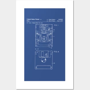 Floppy Disk Patent - Geek Tech Lover Gamer Programmer Art - Blueprint Posters and Art